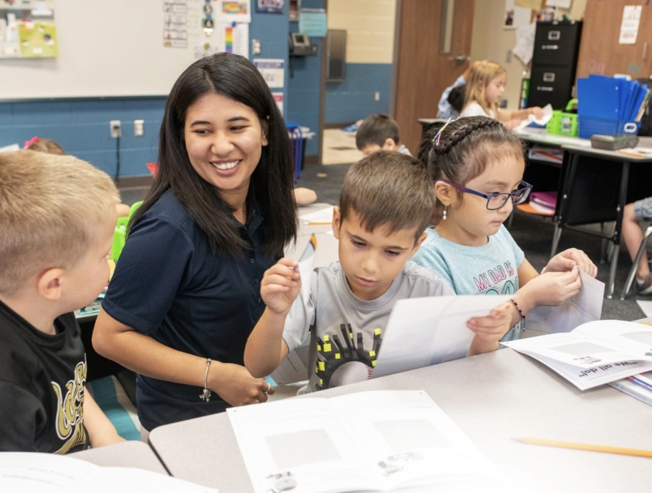 teacher and kids