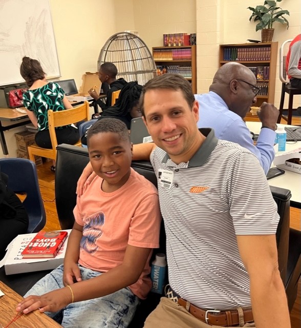 A Rocket Mortgage employee mentors a student with Big Brothers Big Sisters of Central Carolinas.